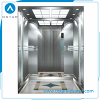 Safe and Smooth Mrl Passenger Lift with Hairline S. S Cabin