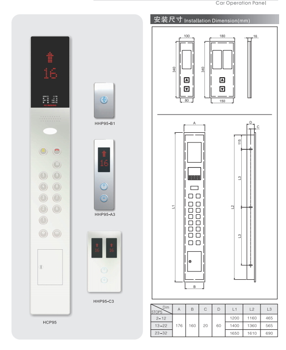Hall Operating Panel for Elevator Image1
