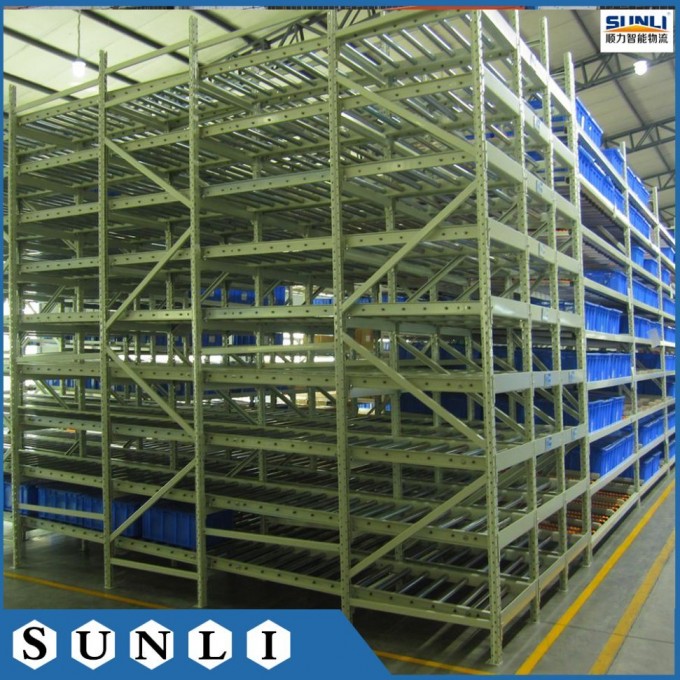 Steel Roller Warehouse Gravity Slide Storage Rack for Pallet Flow Image1