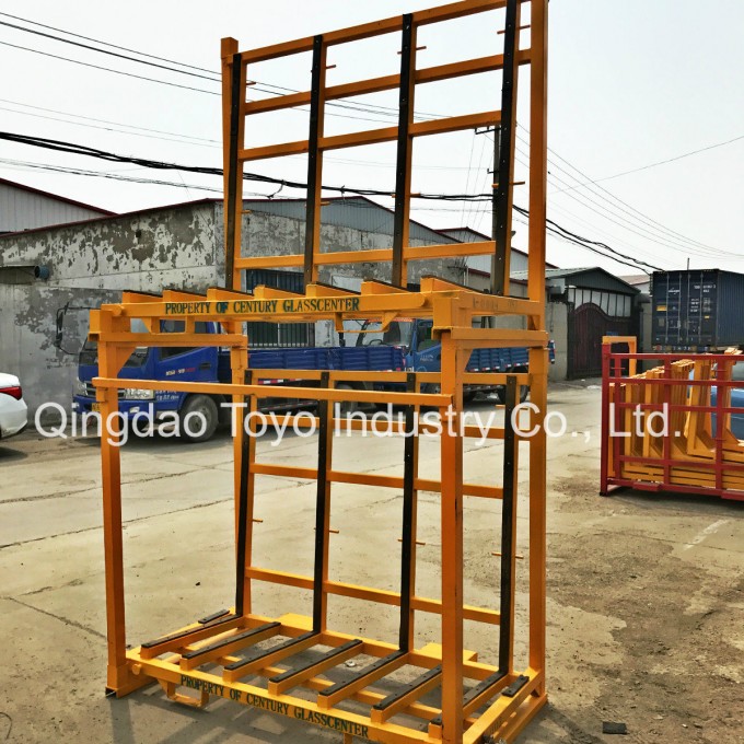 Steel Material Double Layer L Shape Storage Glass Rack Image1