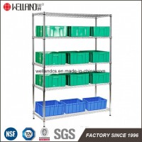 Warehouse 4 Tiers Heavy Duty Chrome Metal Storage Wire Shelving Rack