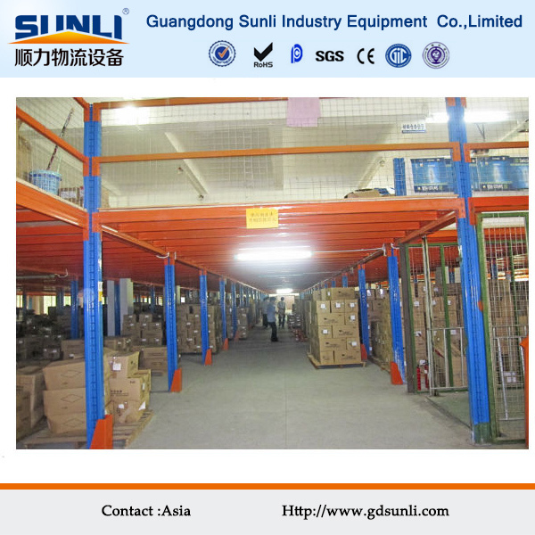 Q235B Steel Warehouse Storage Mazzanine Floor Rack Image1