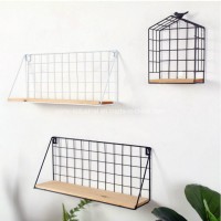 Morden Industrial Style Black Metal Iron Wall Hanging Storage Rack