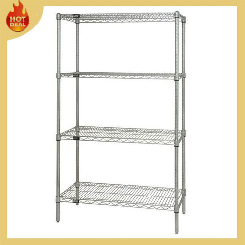 Storage Plastic Coated Metal Wire Mesh Shelving Rack Image1