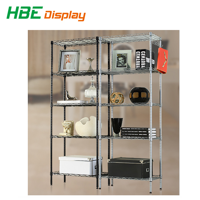 Adjustable Chrome Wire Mesh Metal Storage Rack Image1