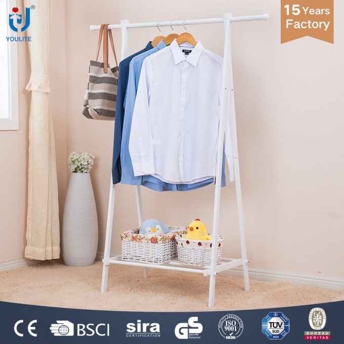 New Design White Metal Garment Storage Rack Image1