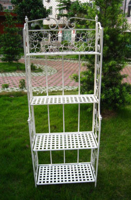 3-Tier Foldable Decorative Metal Flower Rack and Book Storage Rack Image1