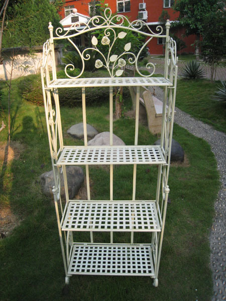 3-Tier Foldable Decorative Metal Flower Rack and Book Storage Rack Image1