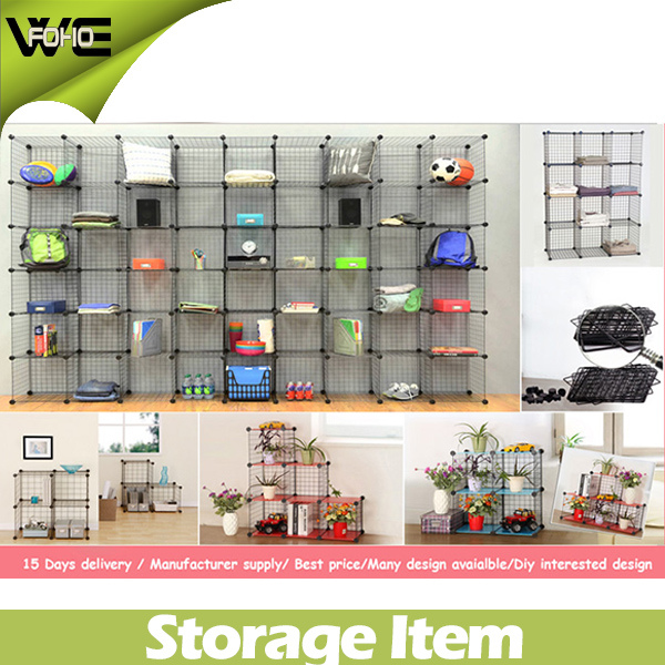 Grid Steel Wire Modular Shelving Storage Metal Rack Image1