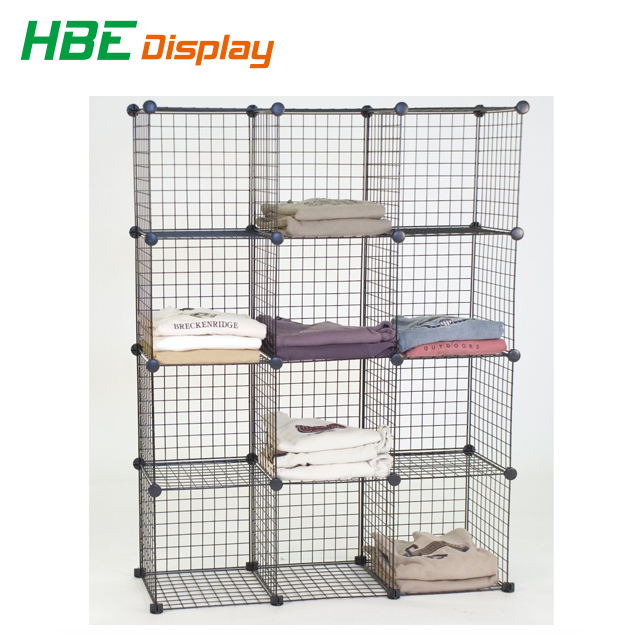 DIY Dssemble Metal Wire Cube T-Shirt Storage Stacking Rack Image1