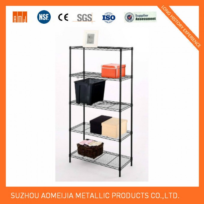 NSF Approval 4 Tiers Sundries Storage Shelving Metal Kitchen Wire Rack From Shelf Factory Image1