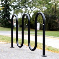 5 Bike Parking Outdoor Steel Wave Bike Rack