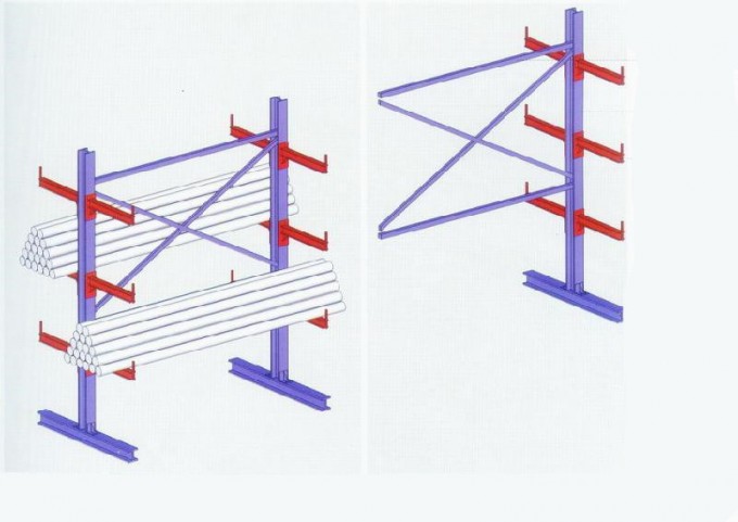 Double Sided Steel Storage Heavy Duty Cantilever Racking Image1