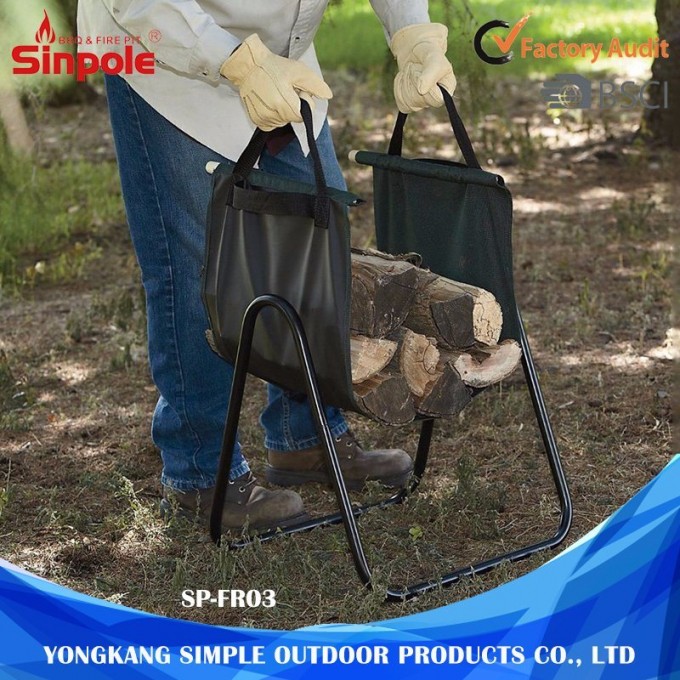 Portable Steel Trolley Folding Firewood Storage Holders & Rack Image1