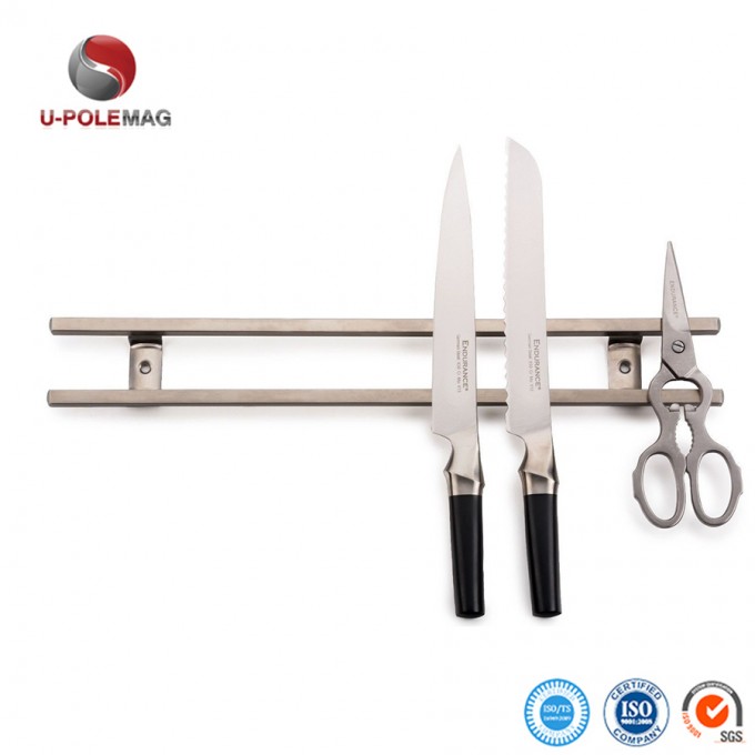 304 Stainless Steel Double Bars Magnetic Knife Storage Rack Image1