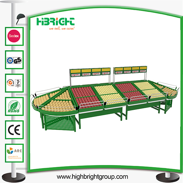 Stainless Steel Supermarket Fruit and Vegetable Storage Display Rack Image1