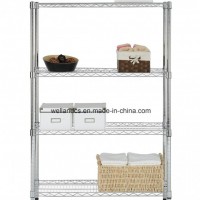 Adjustable 4 Tiers Home/Office Storage Chrome Steel Wire Rack Factory