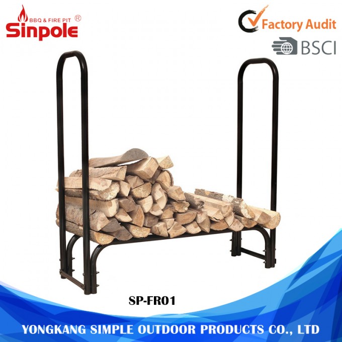 Outdoor 4-Foot Steel Wood Storage Log Rack Holder Firewood Rack Image1