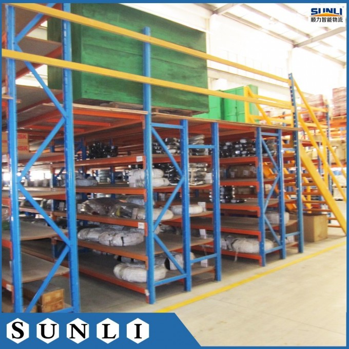 Warehouse Storage Steel Structure Mezzanine Floor with Shelf Rack Image1