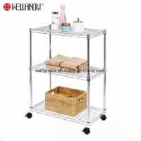 Collapsible 3-Tier Wire Steel Storage Shelving Adjustable Bathroom Rack