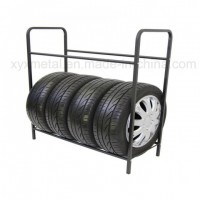 Steel Metal Two Tiers Tire Truck Tyre Storage Display Shelf Rack for Shop