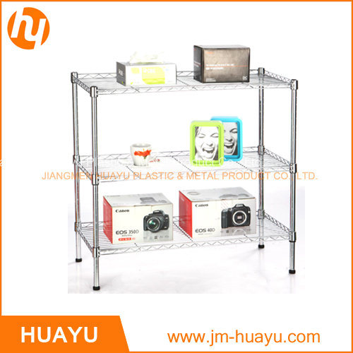 Powder Coated /Chrome 3 Tier Homeware Steel Wire Shelving Storage Rack Image1