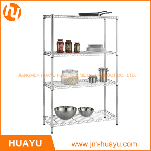4-Shelf Chrome Metal Display Steel Storage Wire Mesh Rack Image1