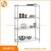 4-Shelf Chrome Metal Display Steel Storage Wire Mesh Rack