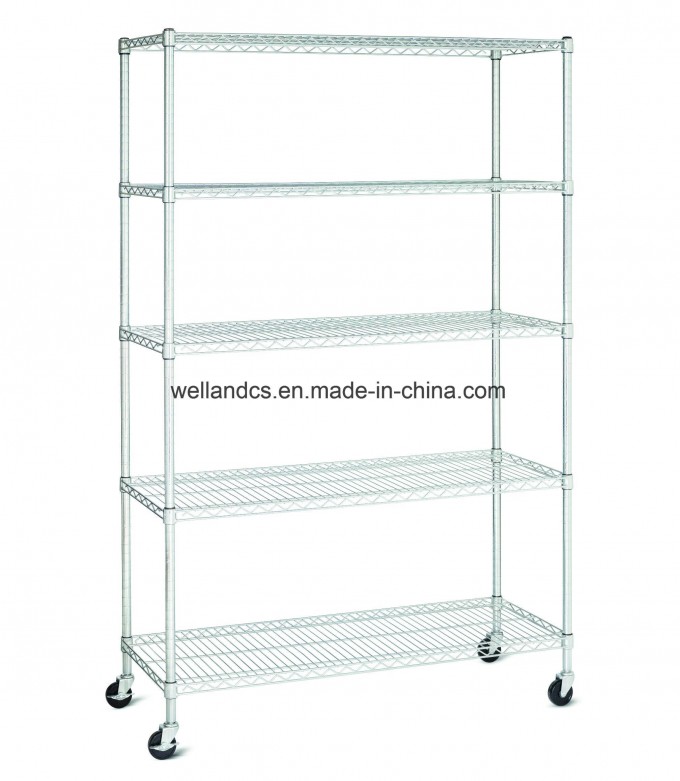 Wholesales 5 Tier NSF Chrome Steel Wire Shelving Storage Rack, 18"Dx48"Wx74"H Image1