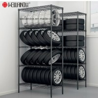 Dark Grey Epoxy Coated 5 Shelf NSF Light Duty Steel Garage Warehouse Tires Storage Shelving Rack
