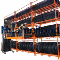 Warehouse Colourful Foldable Storage Tire Rack