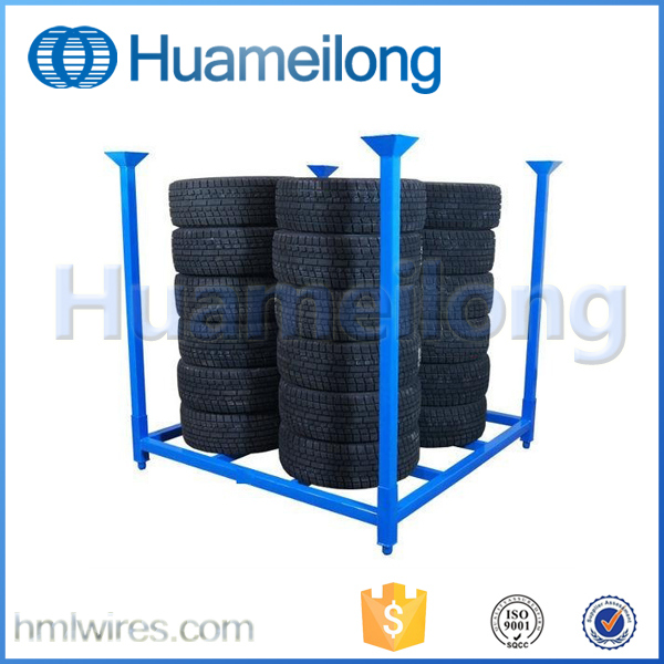 Metal Stacking Portable Steel Tire Storage Rack Image1