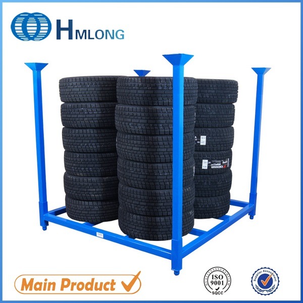 Steel Truck Spare Commercial Mobile Tire Rack Storage System Image1