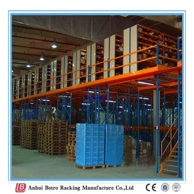 Warehouse Storage Steel Mezzanine Rack with Wire Mesh Decking Image1