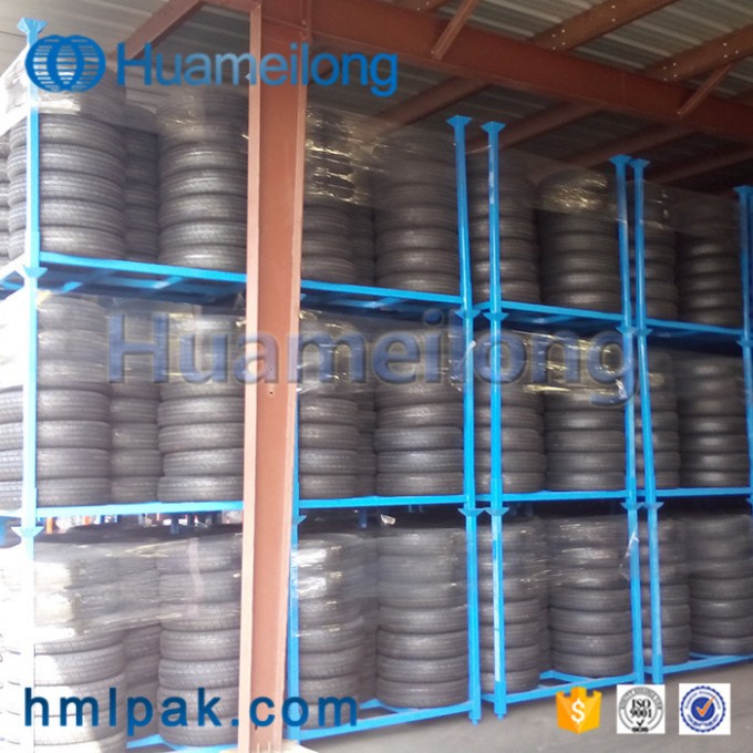 Adjustable Commercial Nestable Portable Collapsible Welded Powder Coating Tires Racking Image1