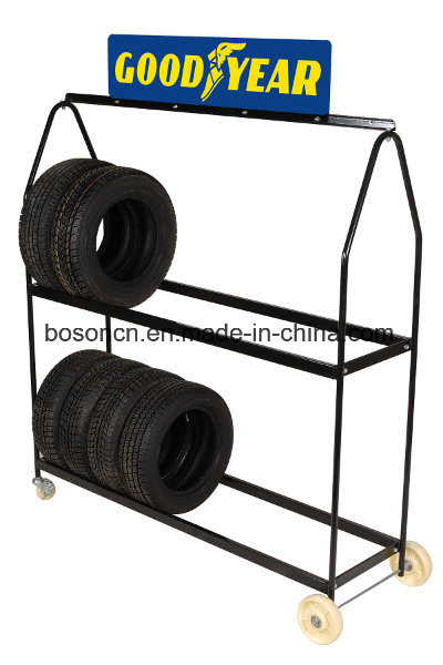 Deluxe Tire Display Rack on Wheels Image1