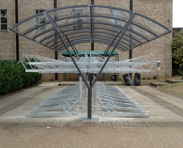 New Design Double Decker Outdoor Black Bike Rack Image1