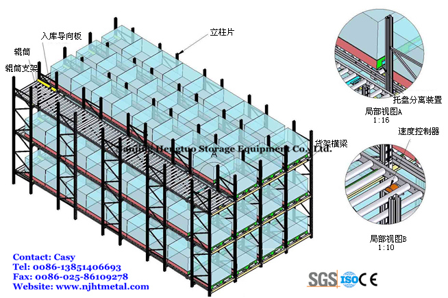 Heavy Duty Gravity Dynamic Live Racking for Warehouse Storage Image1