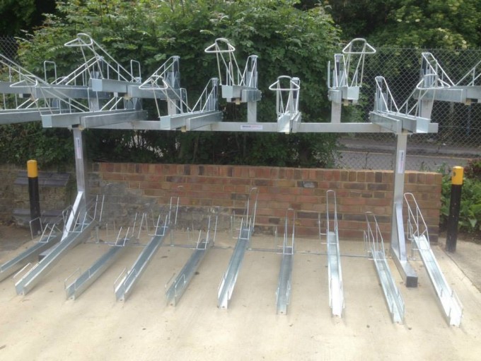 Two-Double Outdoor Hot-Dipped Galvanised Parking Bike Rack PV00014 Image1
