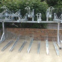Two-Double Outdoor Hot-Dipped Galvanised Parking Bike Rack PV00015