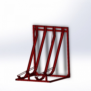 New Design Semi-Vertical Outdoor Hot-Dipped Galvanised Parking Bike Rack PV00055 Image1