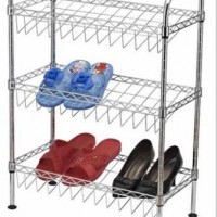 Modern Furniture DIY Knock Down Adjustable Metal Wire Shoe Rack