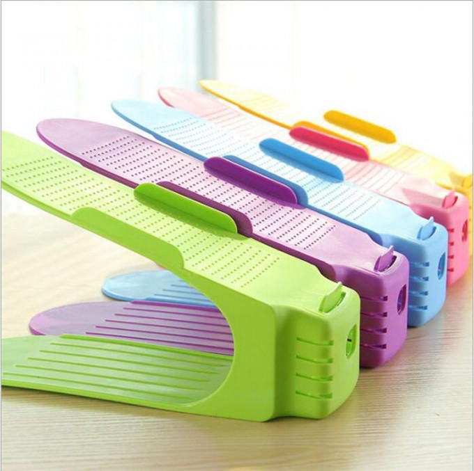 Many Colors Creative Non-Adjustable Plastic One-Piece Shoe Rack Image1