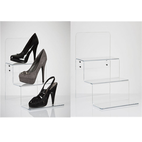 Acrylic Stepped Shoes Display/3 Tiers Acrylic Display Rack (AD-007) Image1
