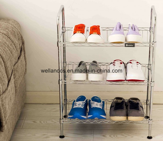 Adjustable Chrome DIY Modern Shoe Shelf Rack (CJ-C1111) Image1