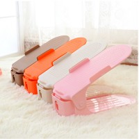Adjustable Folding Single Pair Shoes Organizer Plastic Simple Double Layer Adjustable Storage Shelf 