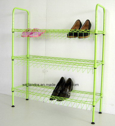 Cheap Powder Coating 3 Tier DIY Metal Storage Shoe Rack Image1