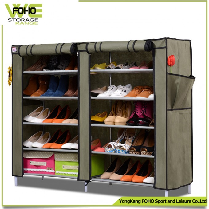 Hot Sale Large Fabric Cover Portable Shoe Storage Rack Image1