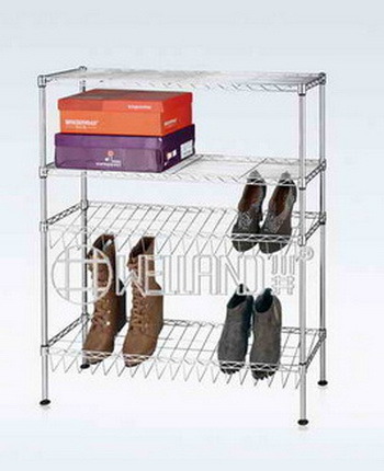 Adjustable 4 Shelves DIY Modern Special Design Steel Shoe Rack Image1