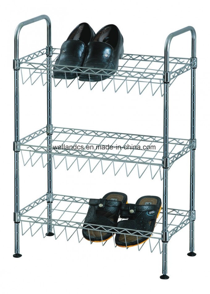 Wholesale Price Metal Chrome Slanted Shoe Rack (CJ-B1111) Image1